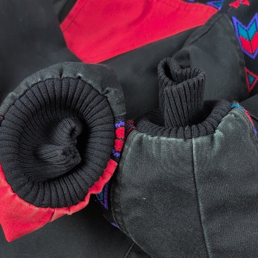 VTG Davis James Southwestern Aztec Pattern Western Bomber Jacket - Made in USA​ - Picture 11 of 14